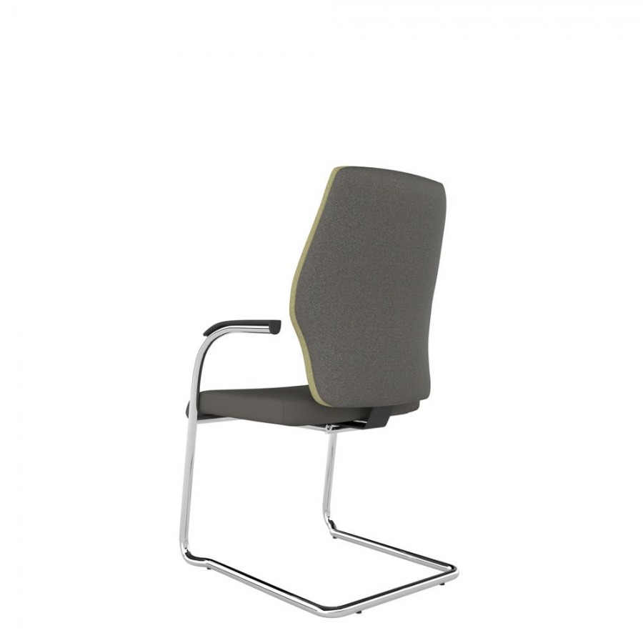 Zest Upholstered Seat And Back With Chrome Cantilever Chair